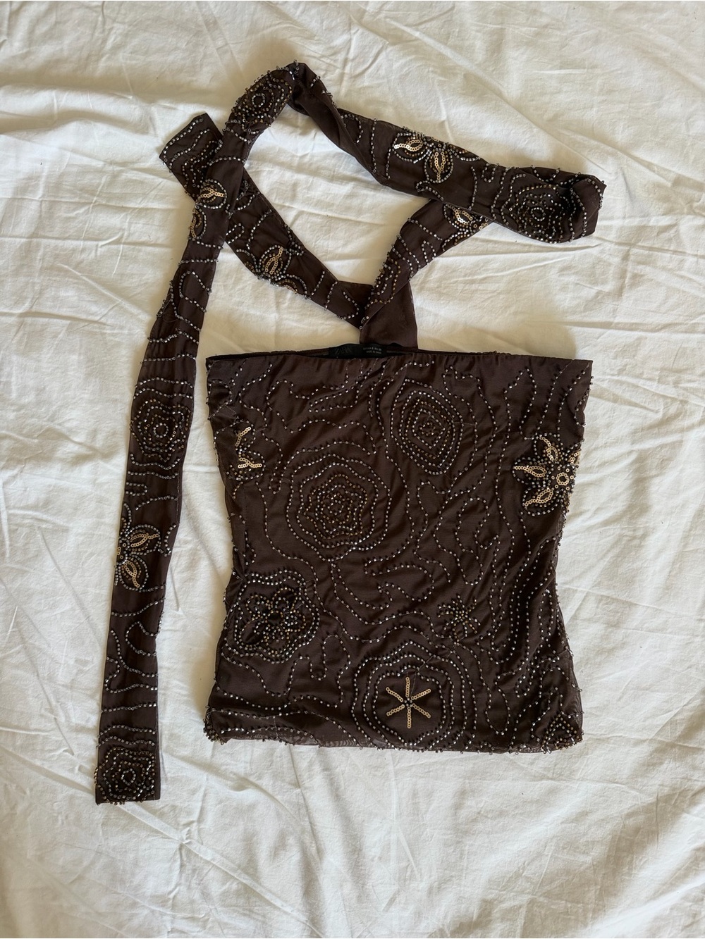 Zara Sequin-Embellished Top & Pants set in brown - Picture 12 of 16